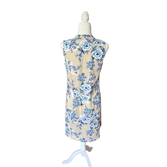 JH Floral Linen Blend Shift Dress Women's Size 4 Sleeveless Breathable Old Money - Picture 4 of 11